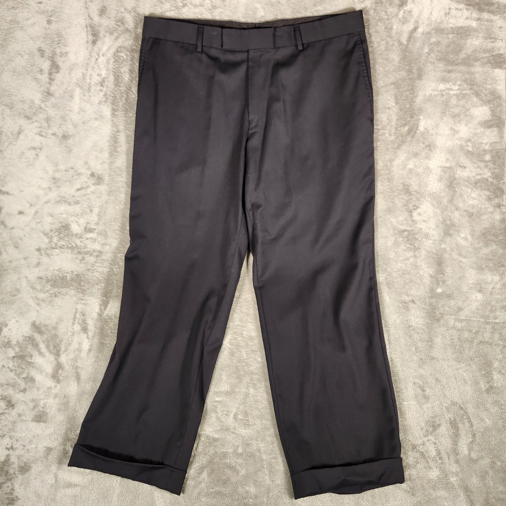Hugo Boss Dress Pants Mens 44S Black Excellent Pasolini Movie Cuffed Trousers